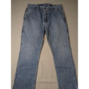 Carhartt Mens Relaxed Straight Carpenter Jeans Light Wash Blue 100069-451 36x30